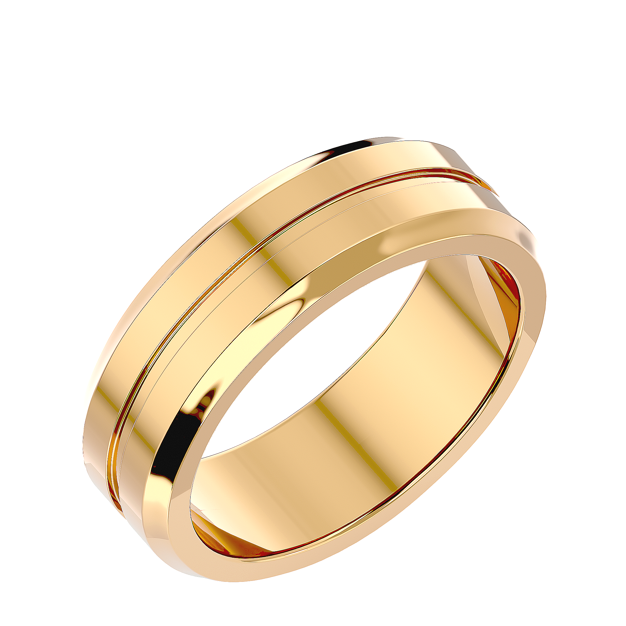 HOH Horace Solid Gold Mens Wedding Band