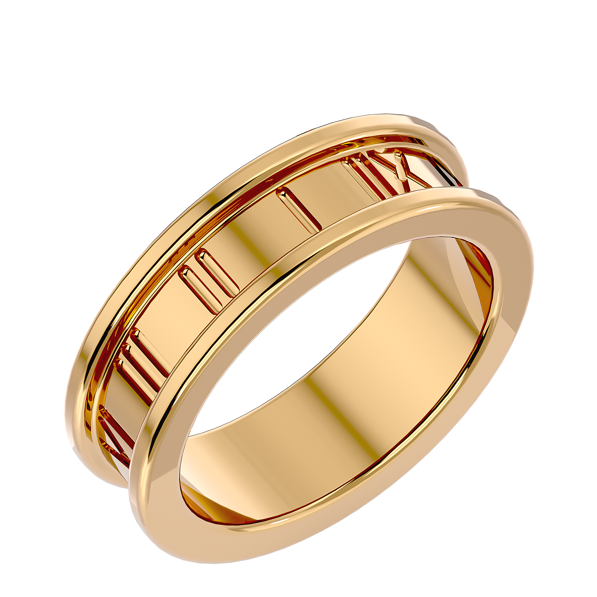 HOH Elias Solid Gold Mens Wedding Band
