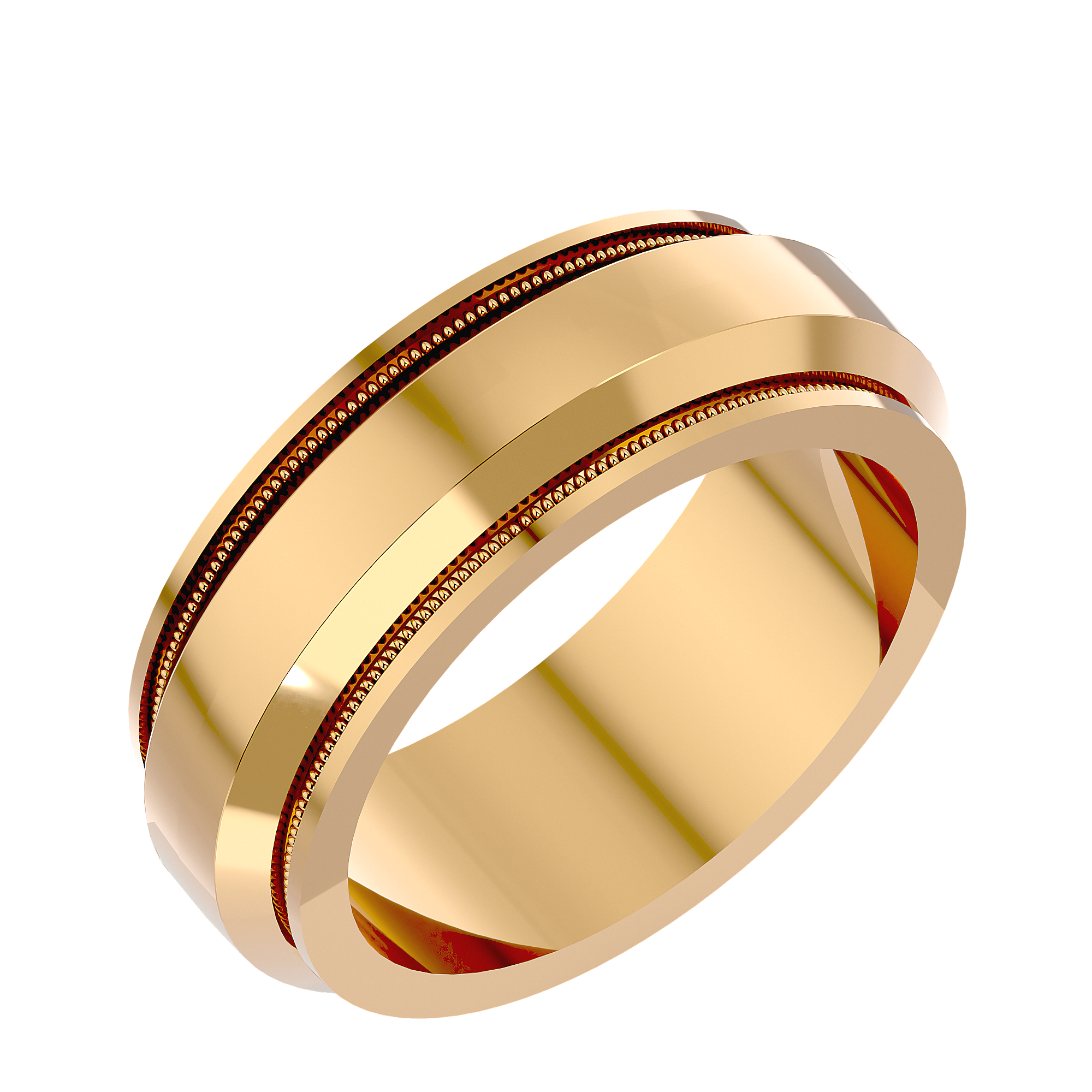 HOH Daniel Solid Gold Mens Wedding Band