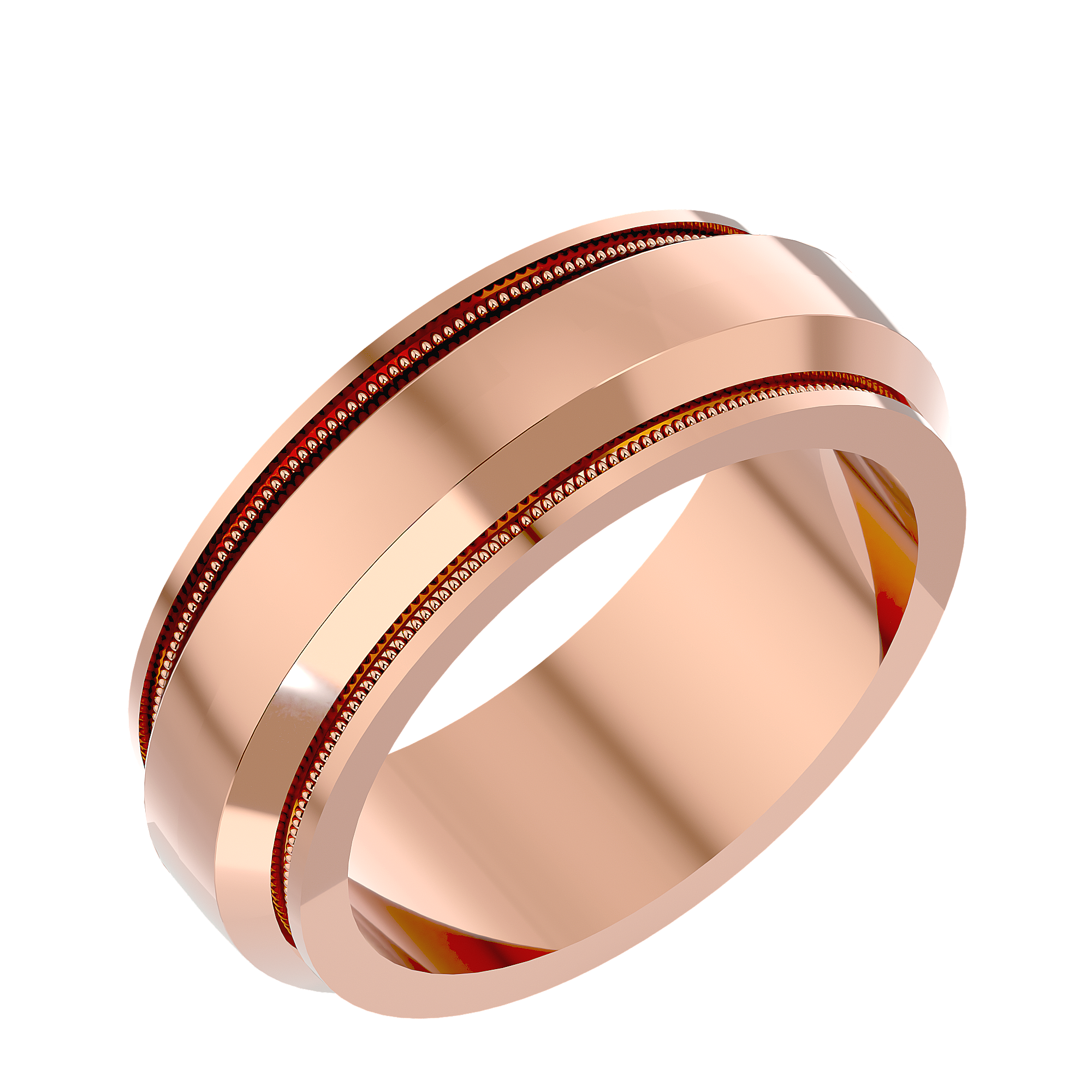 HOH Daniel Solid Gold Mens Wedding Band