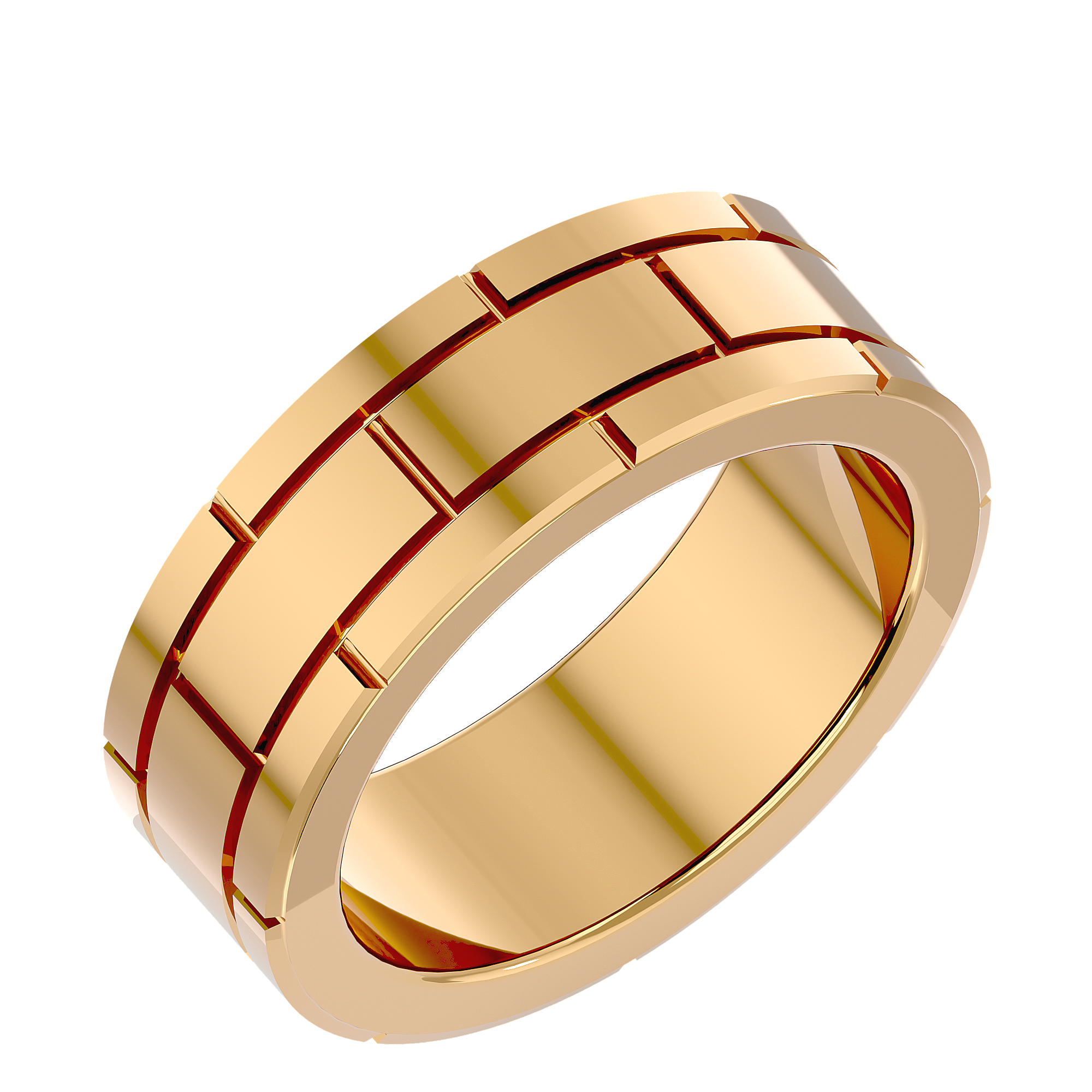 HOH Gabriel Solid Gold Mens Wedding Band