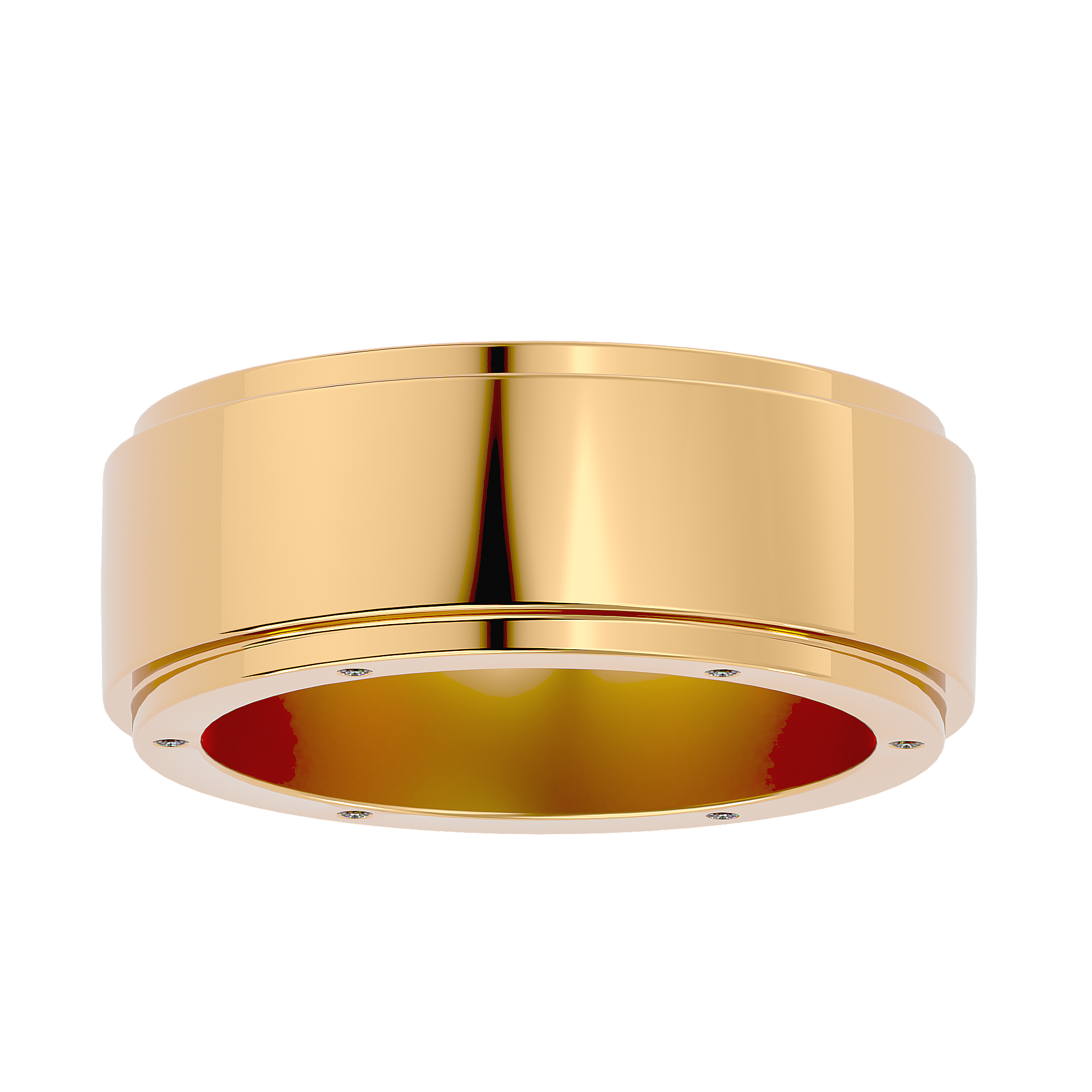 HOH Diego Solid Gold Mens Wedding Band
