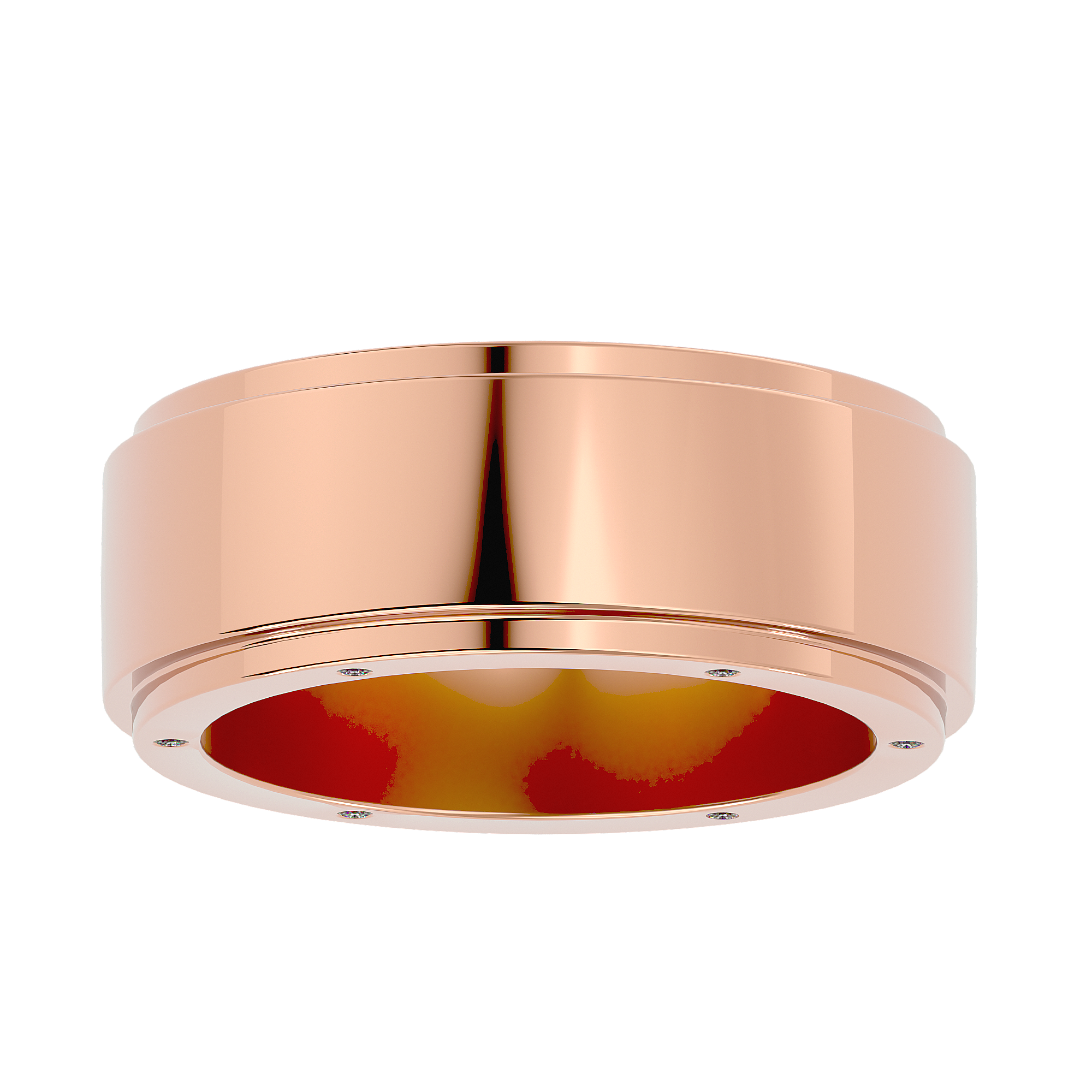 HOH Diego Solid Gold Mens Wedding Band