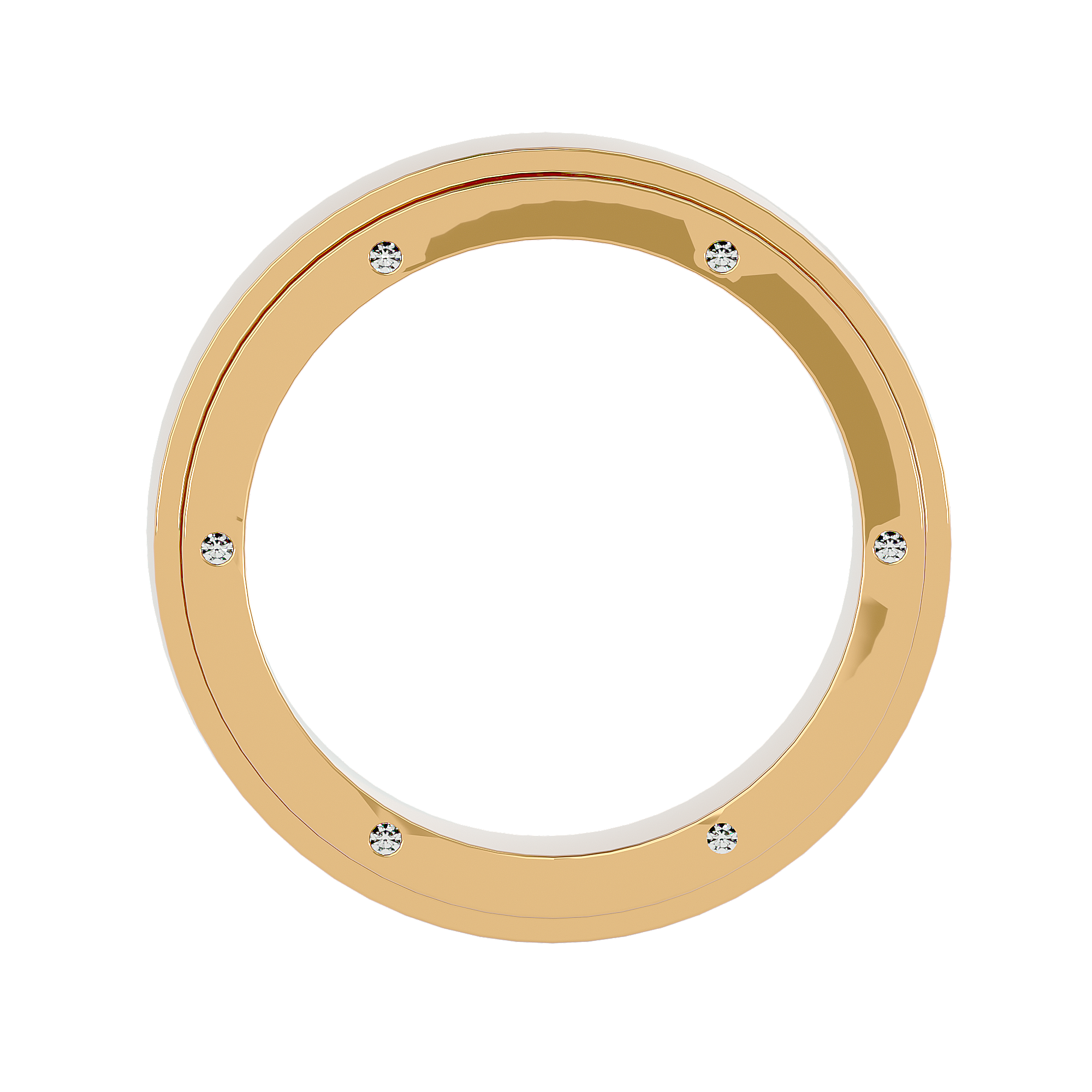 HOH Diego Solid Gold Mens Wedding Band