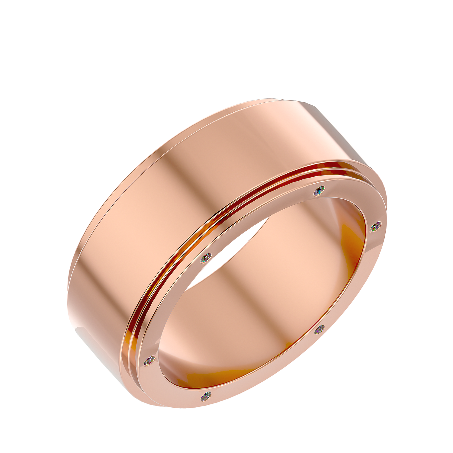 HOH Diego Solid Gold  Mens Wedding Band