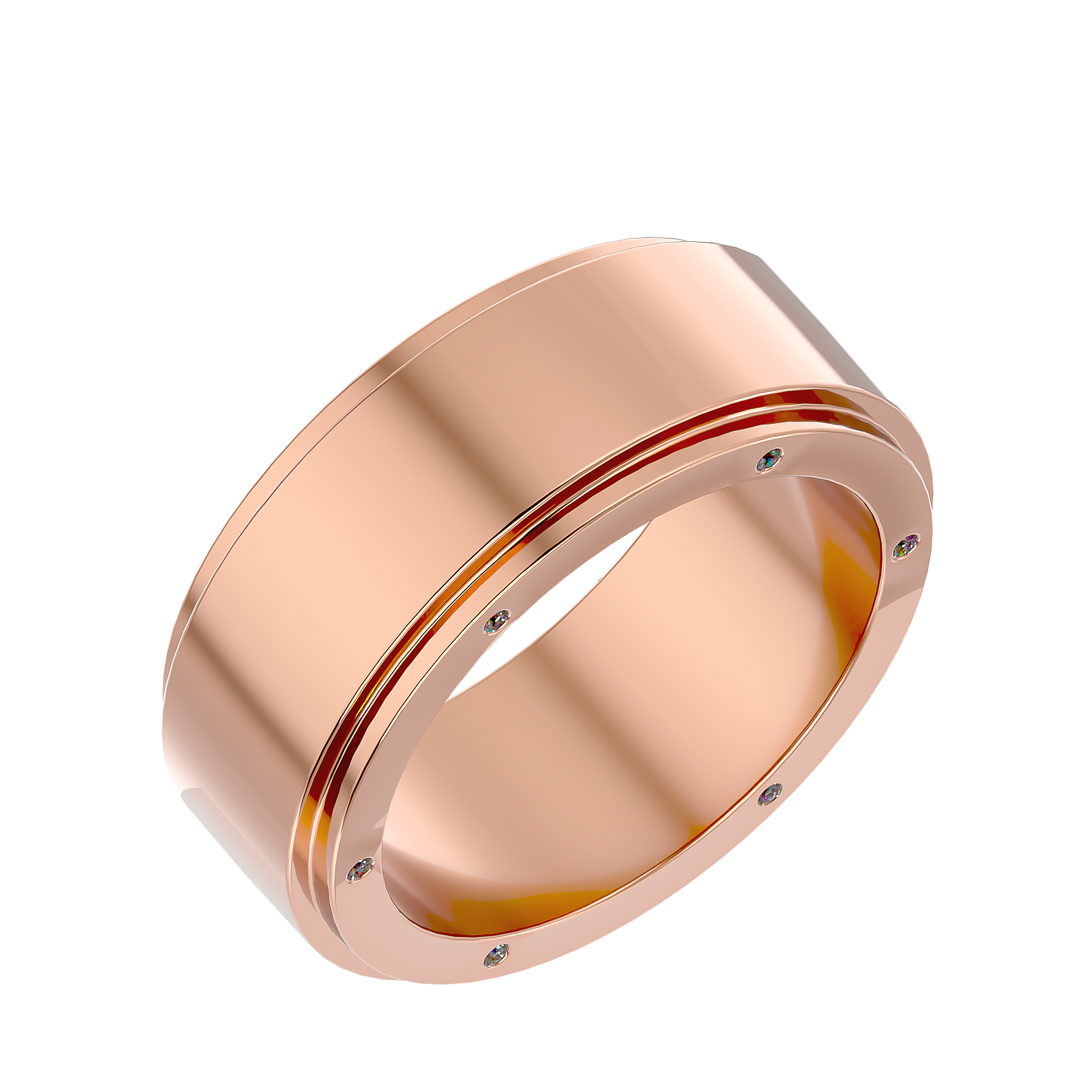 HOH Diego Solid Gold Mens Wedding Band