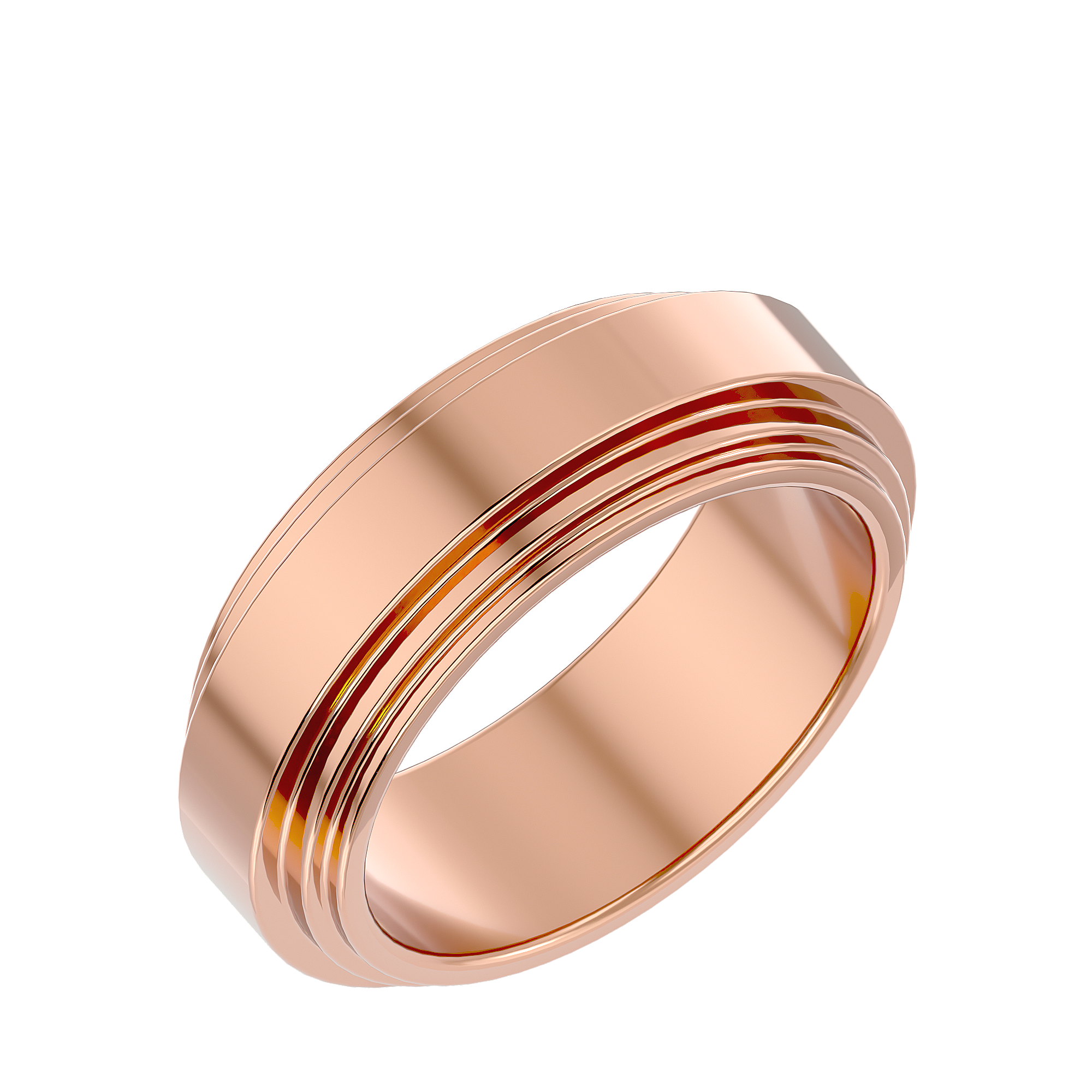 HOH Adrian Solid Gold Mens Wedding Band