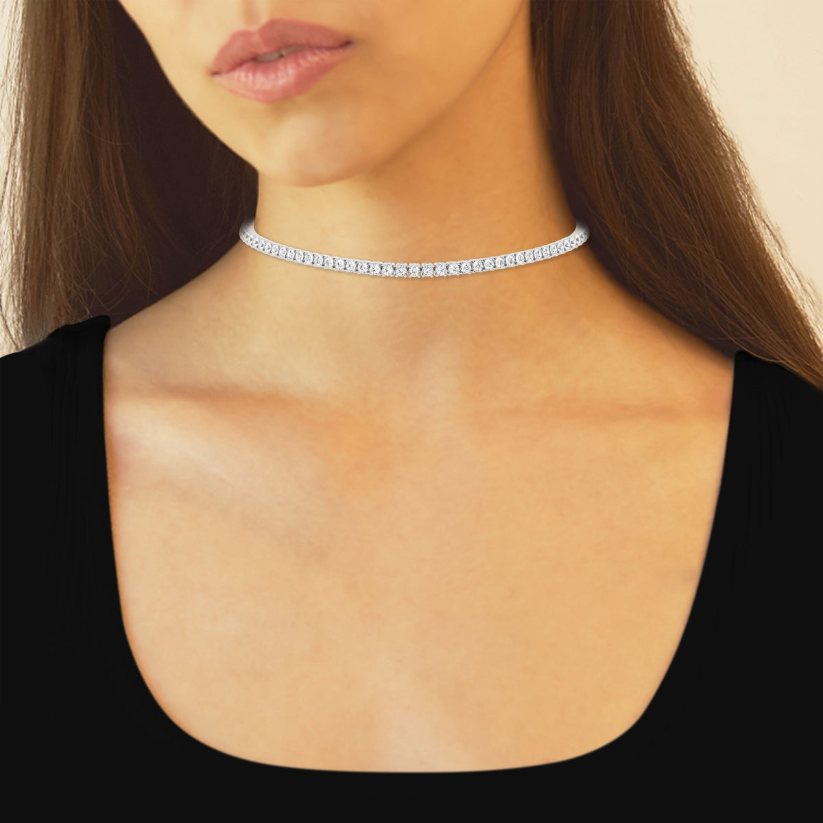 Samantha Adjustable Choker Tennis Necklace