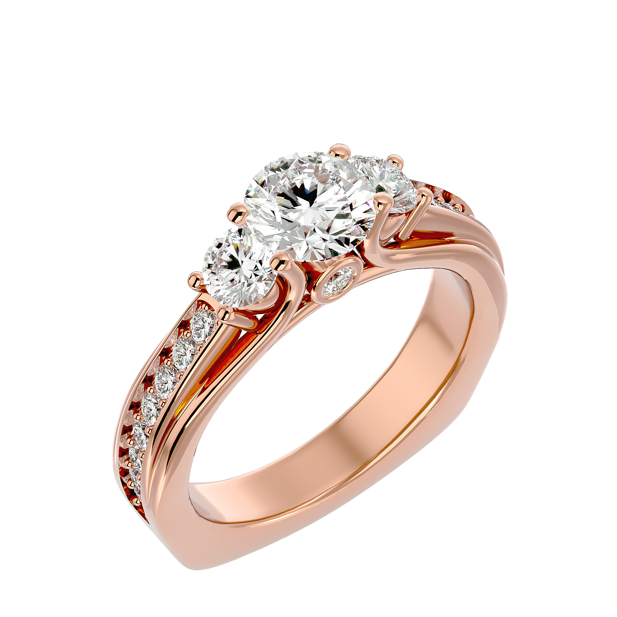 HOH Ezra Diamond Three Stone Ring