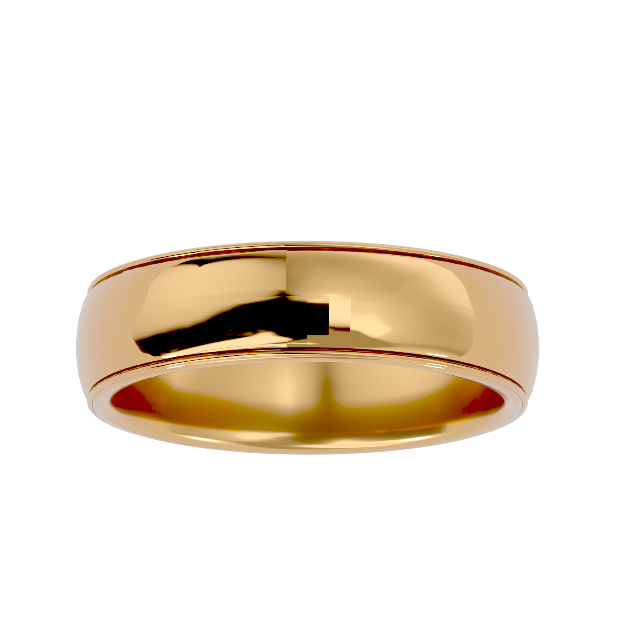 HOH Bruno Solid Gold Mens Wedding Band