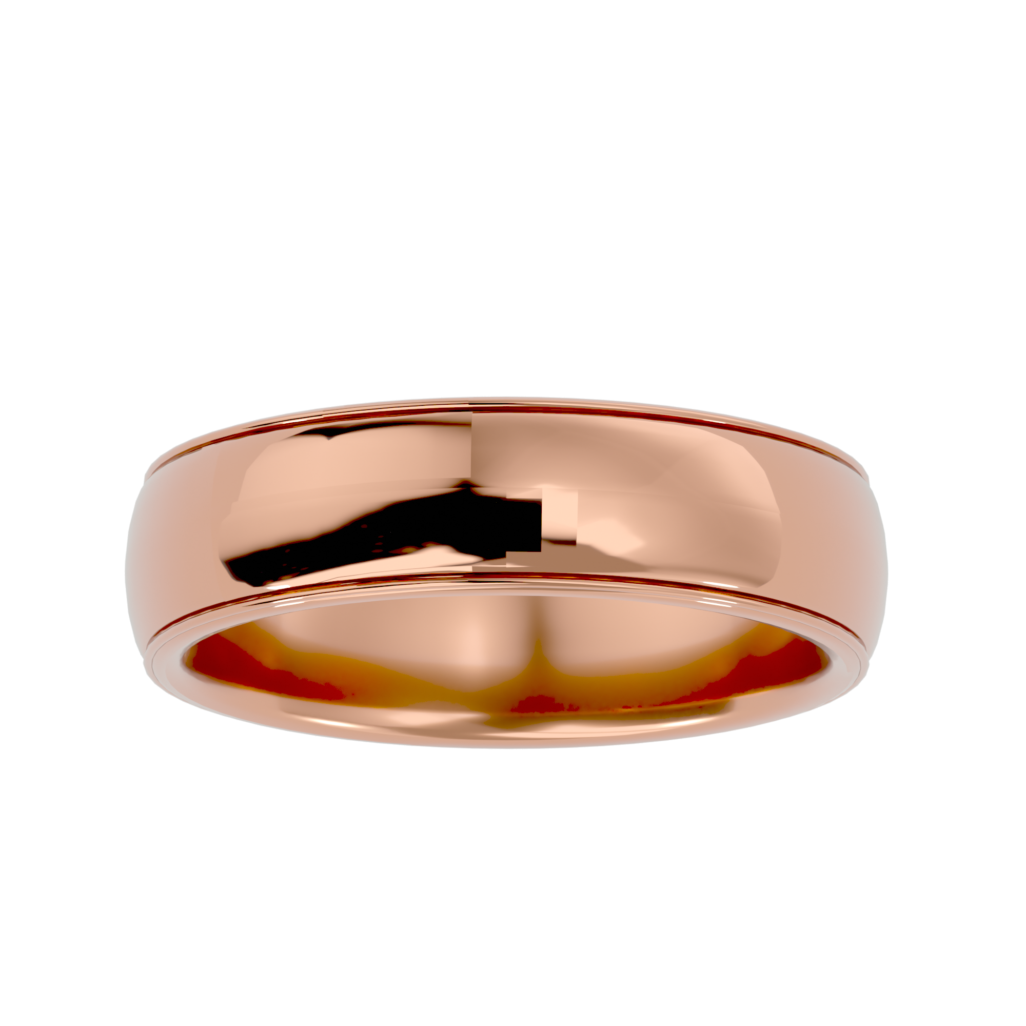 HOH Bruno Solid Gold Mens Wedding Band
