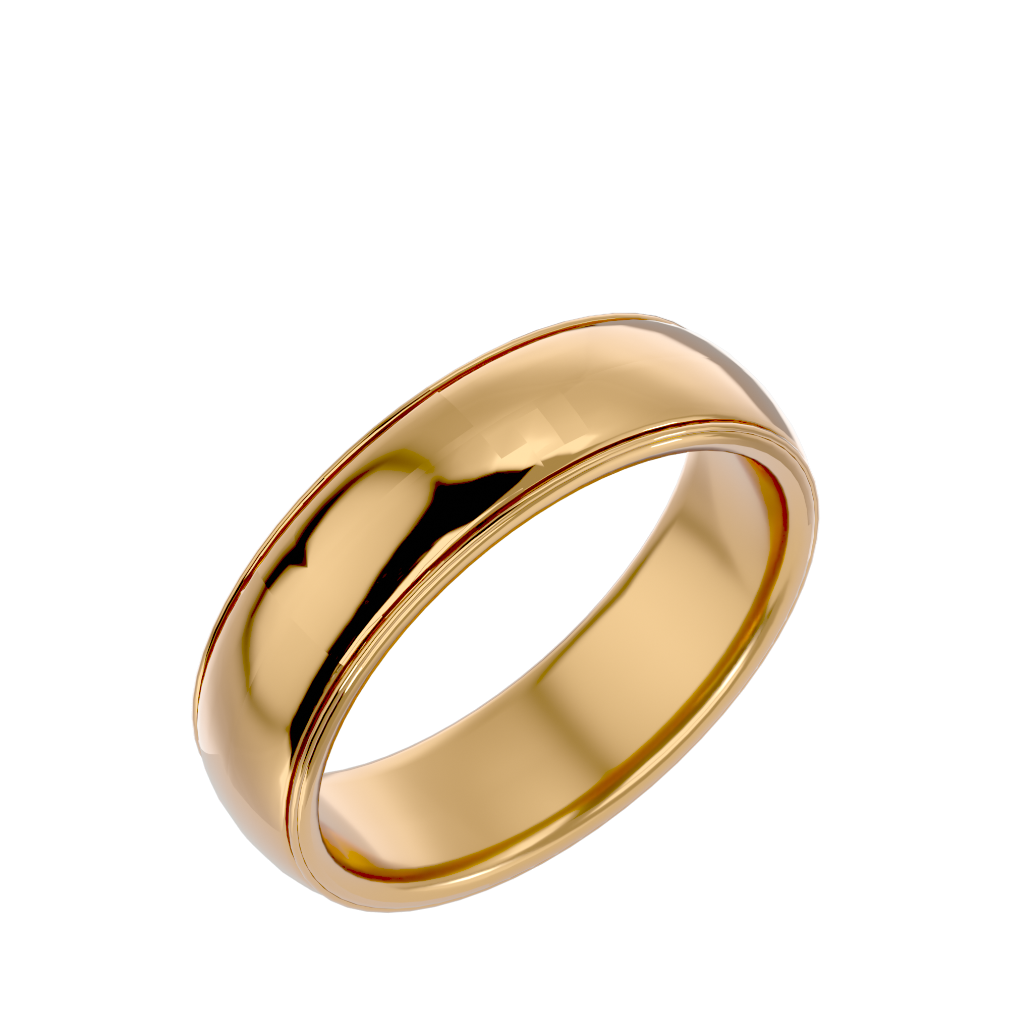 HOH Bruno Solid Gold Mens Wedding Band