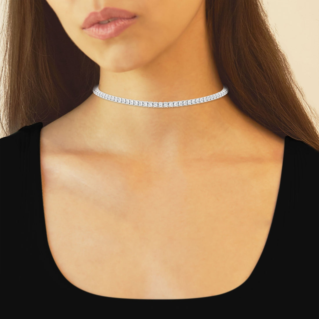Samantha Adjustable Choker Tennis Necklace