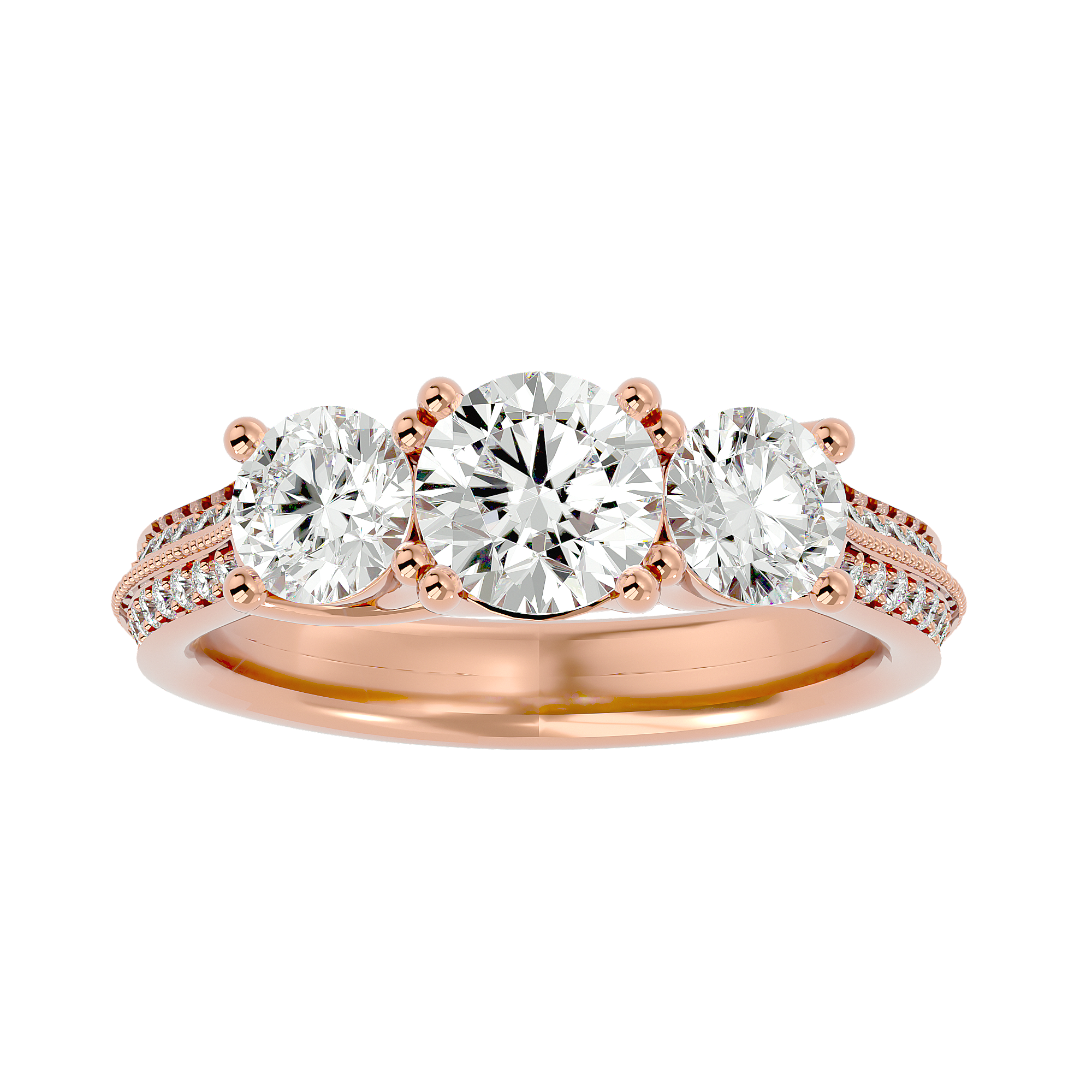 HOH Zinnia Diamond Three Stone Ring