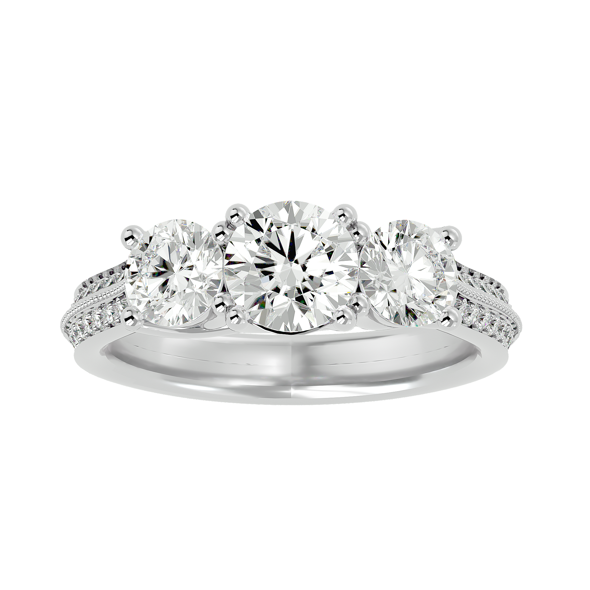 HOH Zinnia Diamond Three Stone Ring