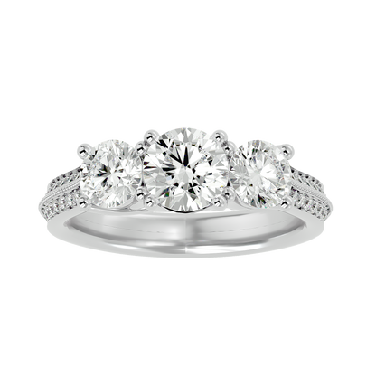 HOH Zinnia Diamond Three Stone Ring