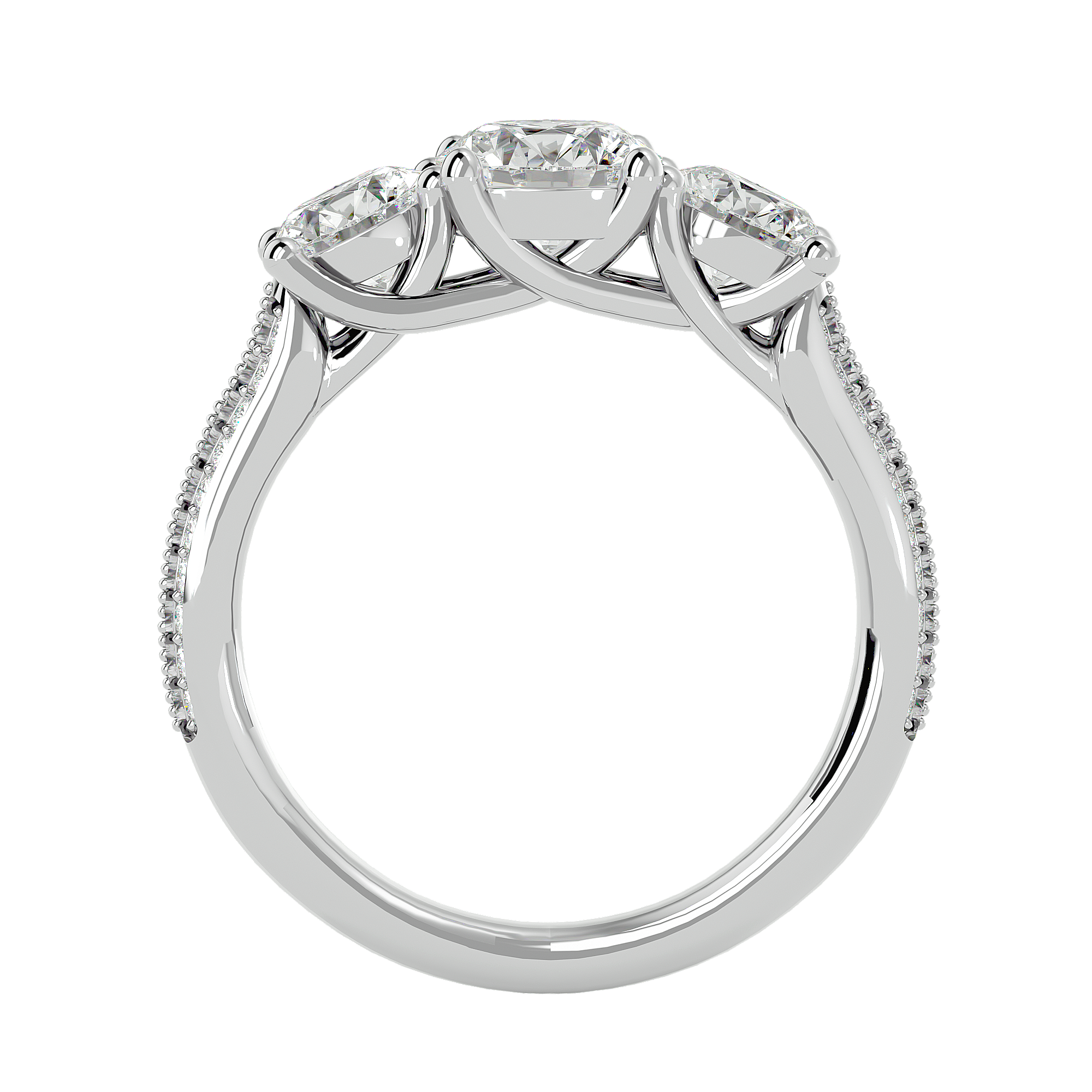 HOH Zinnia Diamond Three Stone Ring