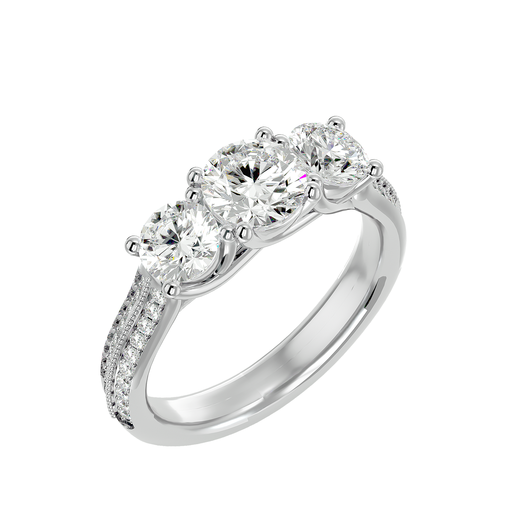 HOH Zinnia Diamond Three Stone Ring