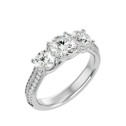 HOH Zinnia Diamond Three Stone Ring