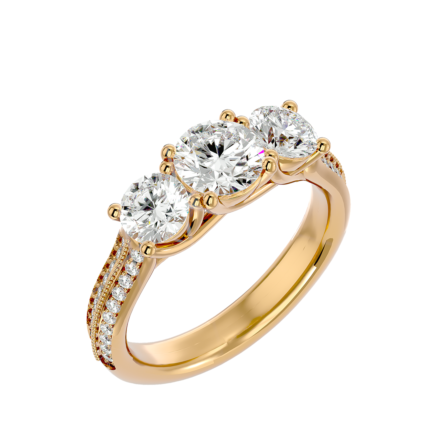 HOH Zinnia Diamond Three Stone Ring