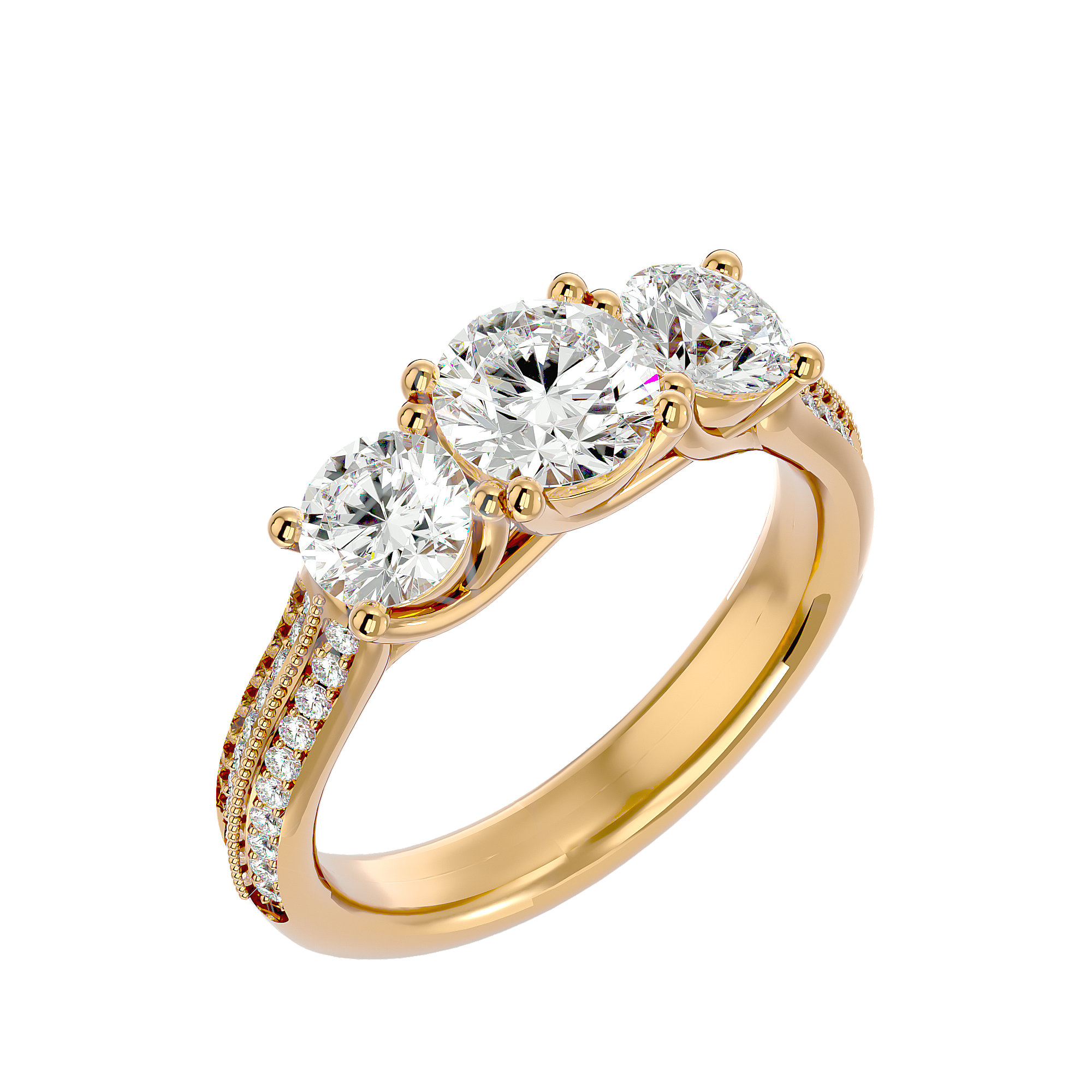 HOH Zinnia Diamond Three Stone Ring