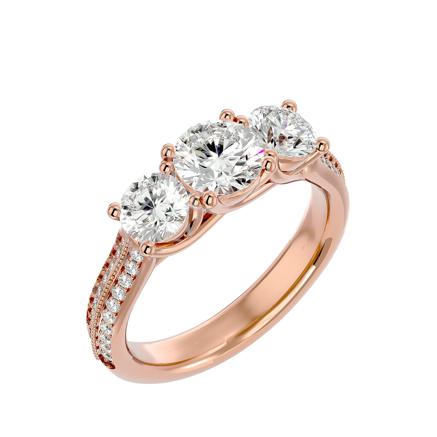 HOH Zinnia Diamond Three Stone Ring