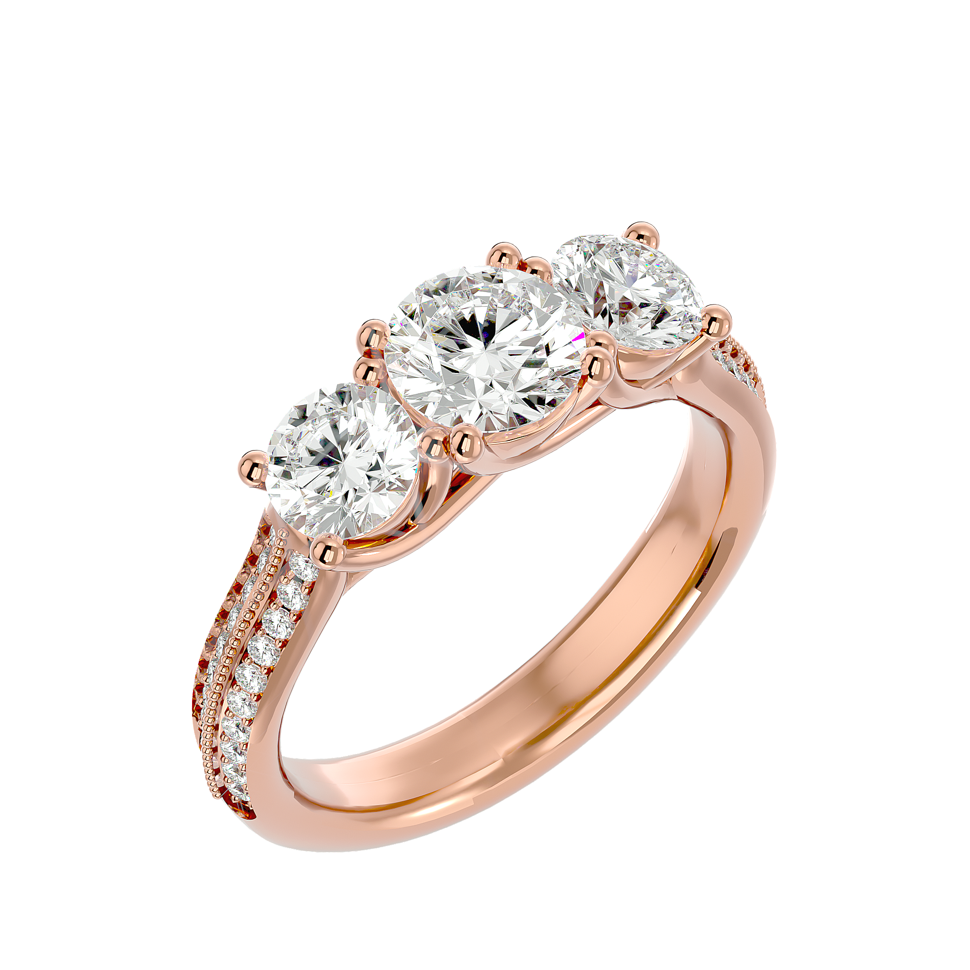 HOH Zinnia Diamond Three Stone Ring