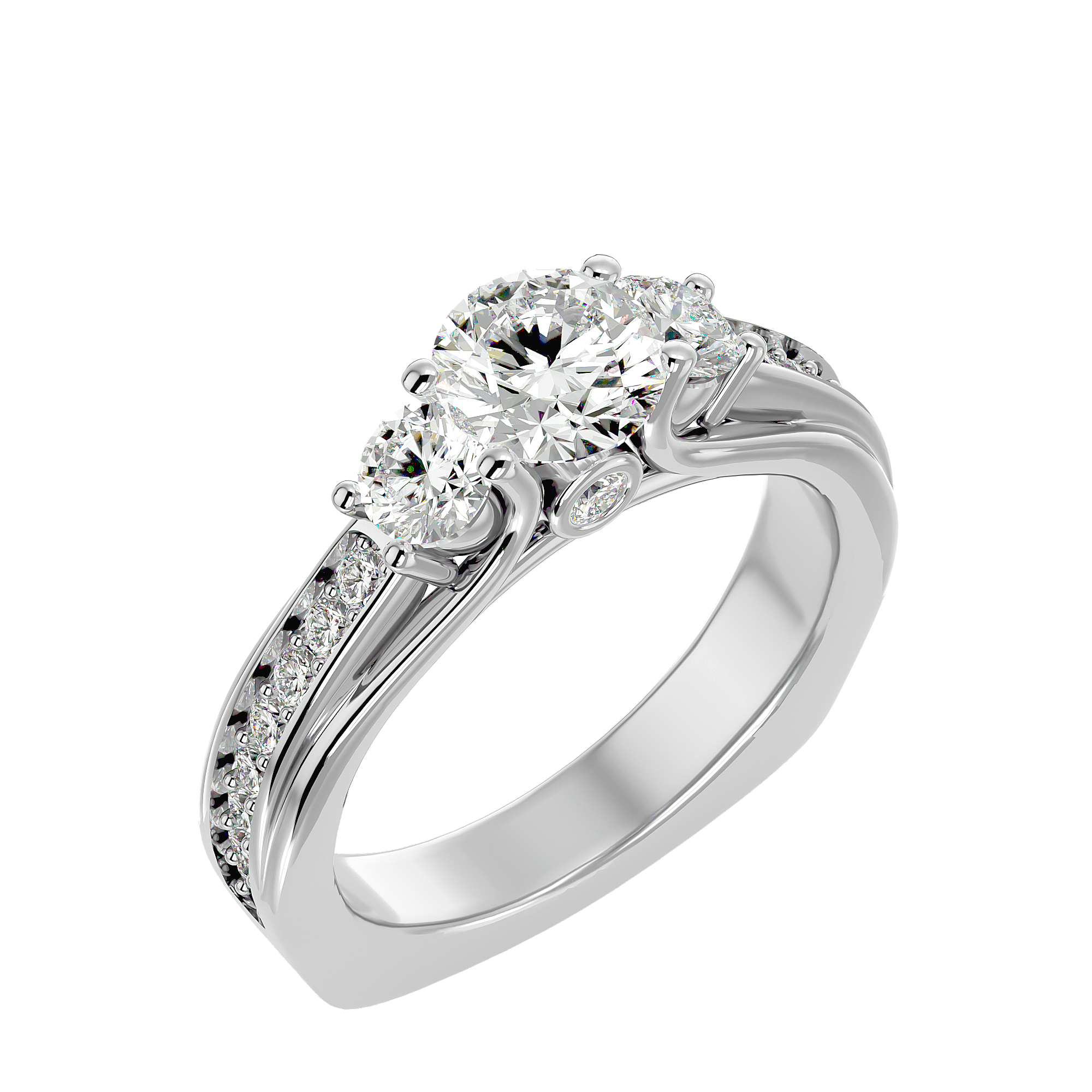 HOH Ezra Diamond Three Stone Ring